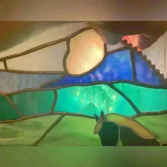 "Beautiful  Horse Play" Stained Glass Window Panel - Picture 12 of 14